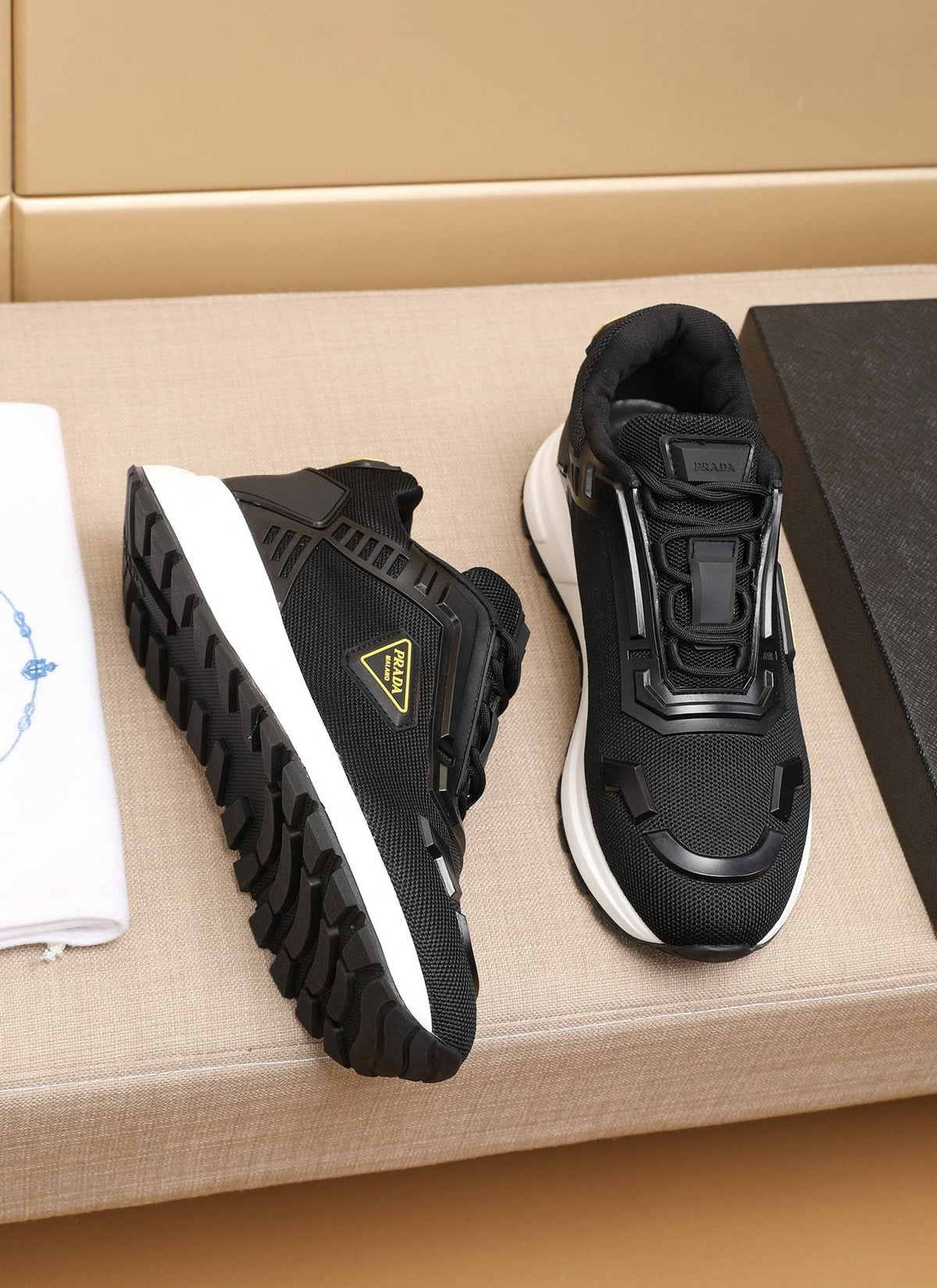 Prada Layered Platform Sneakers