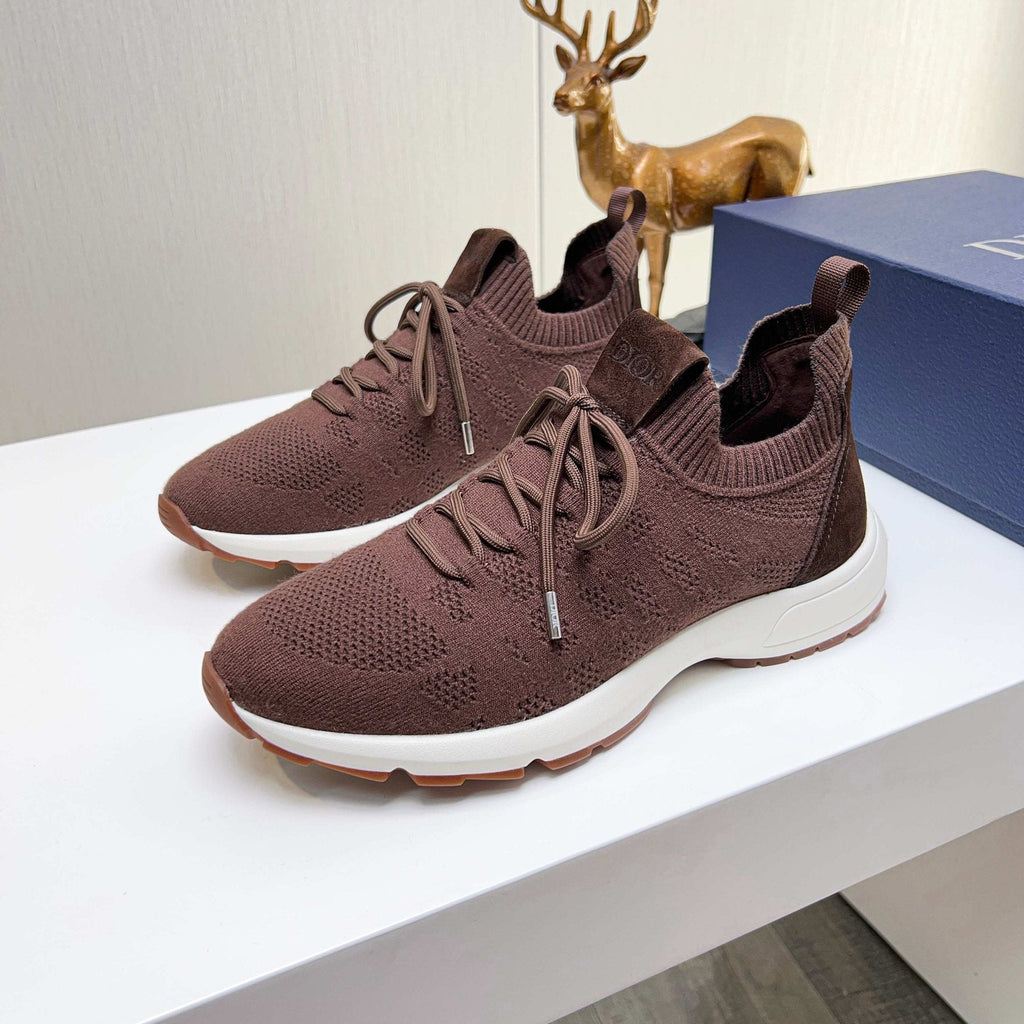 Dior Knit Lace-Up Sneakers - Rear Pull Tab